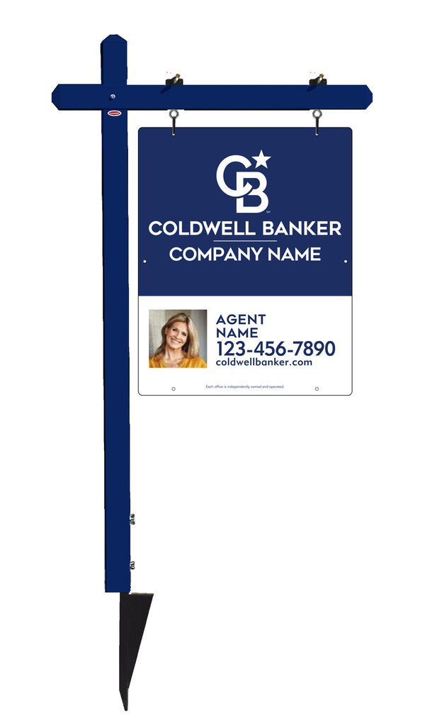 Sign Post And Agent Photo Sign Panel Unit, 30"H X 24"W, .063 Aluminum