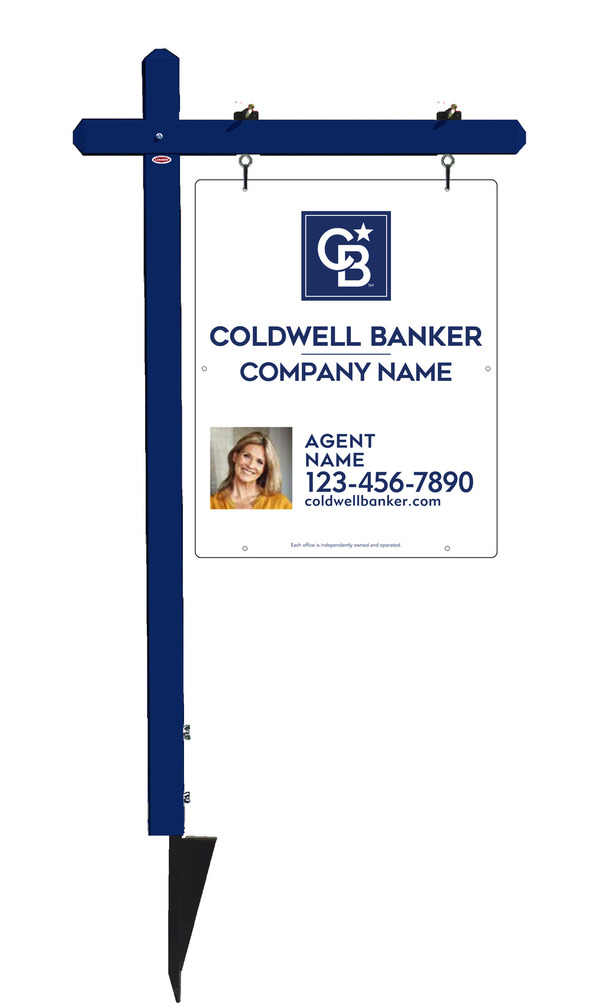 Sign Post And Agent Photo Sign Panel Unit, 30"H X 24"W, .063 Aluminum