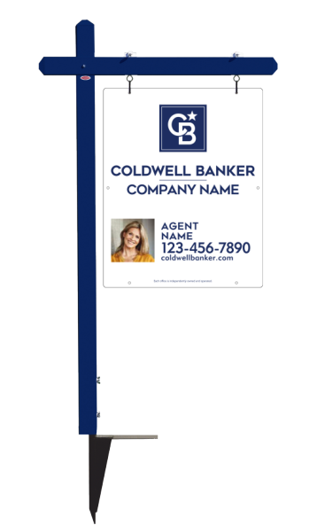 Sign Post And Agent Photo Sign Panel Unit, 30"H X 24"W, 3mm Aluminum Composite