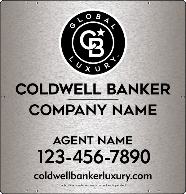 Agent Sign Panel, 25"H X 24"W, 3mm Brushed Aluminum Composite