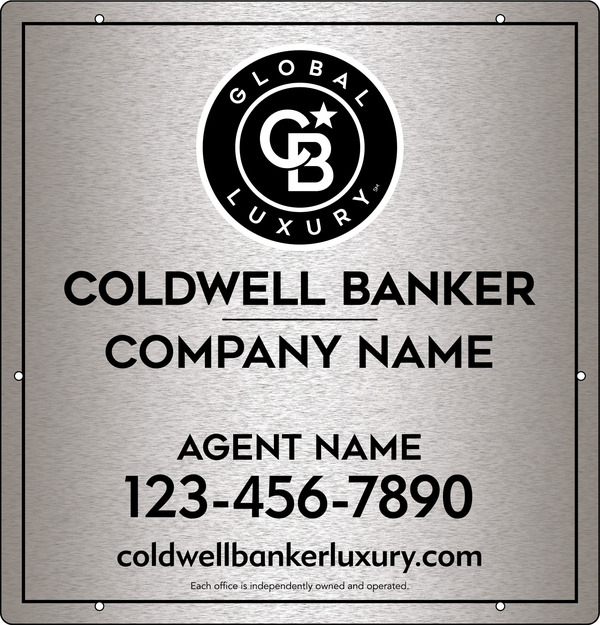 Agent Hanging Sign Panel, 25"H X 24"W, 3mm Brushed Aluminum Composite