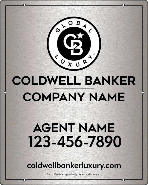 Agent Hanging Sign Panel, 30"H X 24"W, 3mm Brushed Aluminum Composite