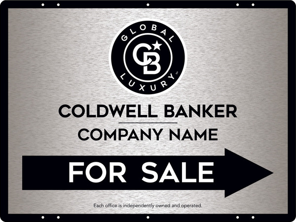Directional Office For Sale Sign Panel, 18"H X 24"W, 3mm Brushed Aluminum Composite