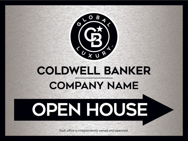 Directional Office Open House Sign Panel, 18"H X 24"W, 4mm Corrugated