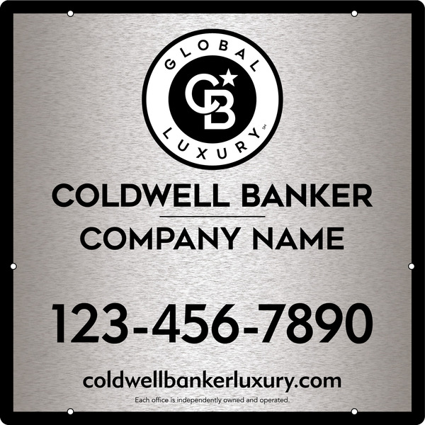 Office Hanging Sign Panel, 24"H X 24"W, 3mm Brushed Aluminum Composite