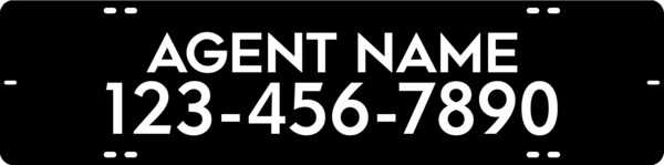 Reflective Agent Name Sign Rider, 6"H X 24"W, 3mm Aluminum Composite