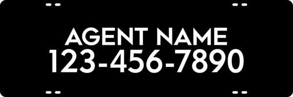 Reflective Agent Name Sign Rider, 8"H X 24"W, 3mm Aluminum Composite