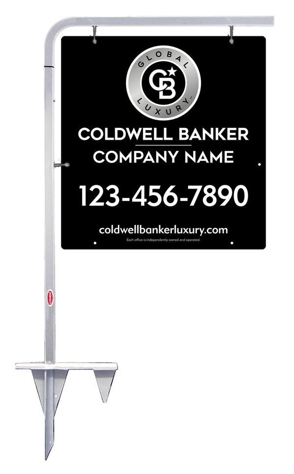 Tubular Stake And Reflective Office Sign Panel Unit, 25"H X 24"W, 3mm Aluminum Composite