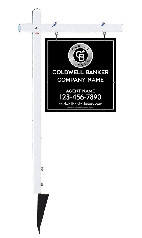 Sign Post And Reflective Agent Sign Panel Unit, 25"H X 24"W, 3mm Aluminum Composite