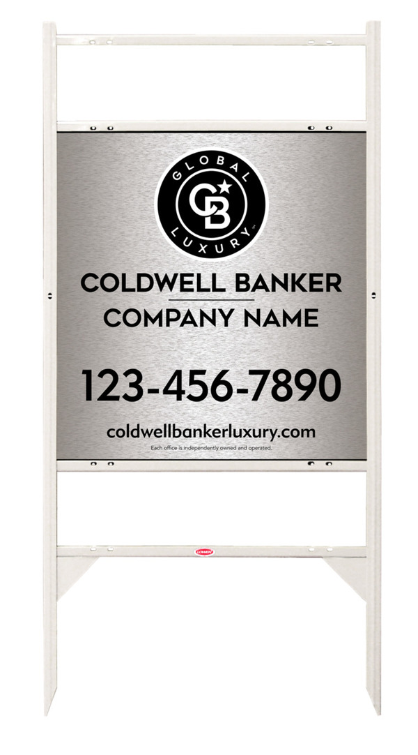 Angle Iron Frame W/ 2 Rider Inserts And Office Sign Panel Unit, 25"H X 24"W, Brushed Aluminum Composite