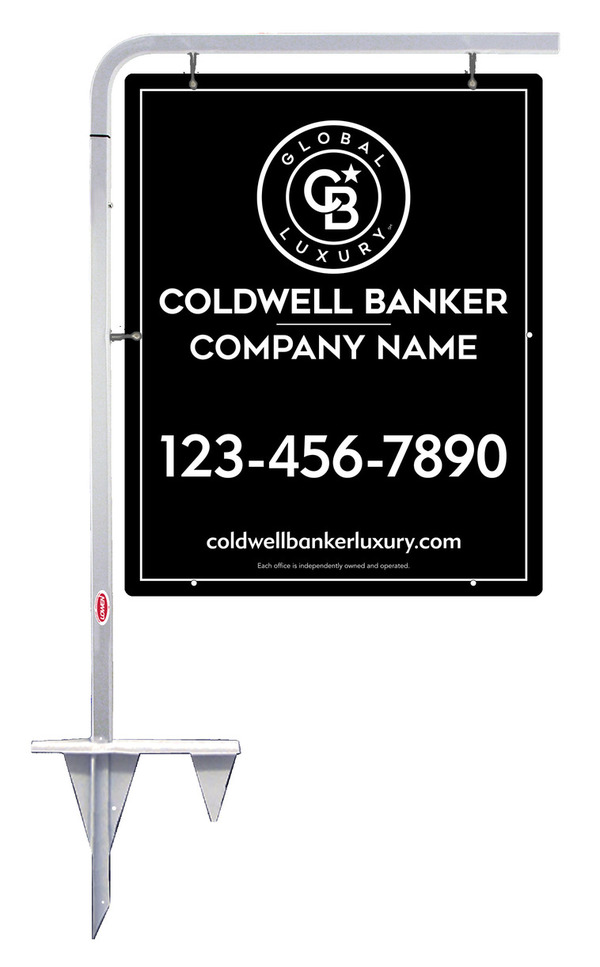 Tubular Stake And Reflective Office Sign Panel Unit, 30"H X 24"W, .063 Aluminum