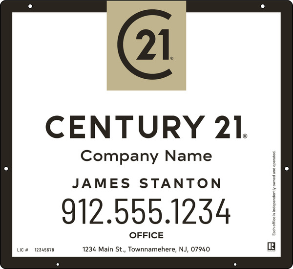 Hanging Agent Sign Panel, 22"H X 24"W, 3mm Aluminum Composite