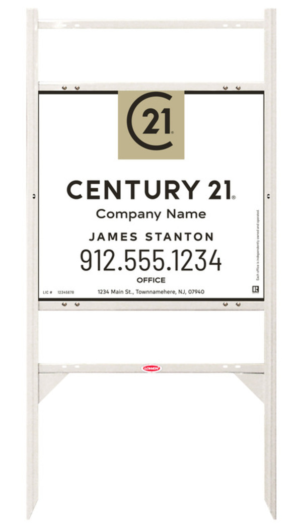 Angle Iron Frame With Two Rider Inserts And Agent Sign Panel Unit, 22"H X 24"W