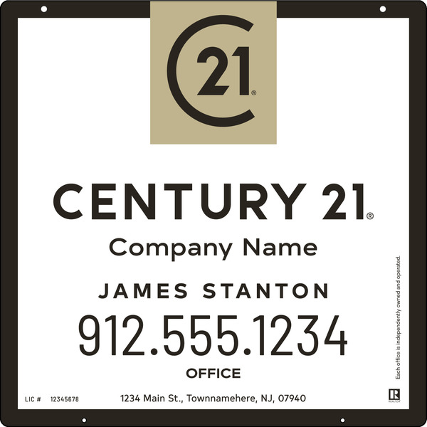 Hanging Agent Sign Panel, 24"H X 24"W, 3mm Aluminum Composite