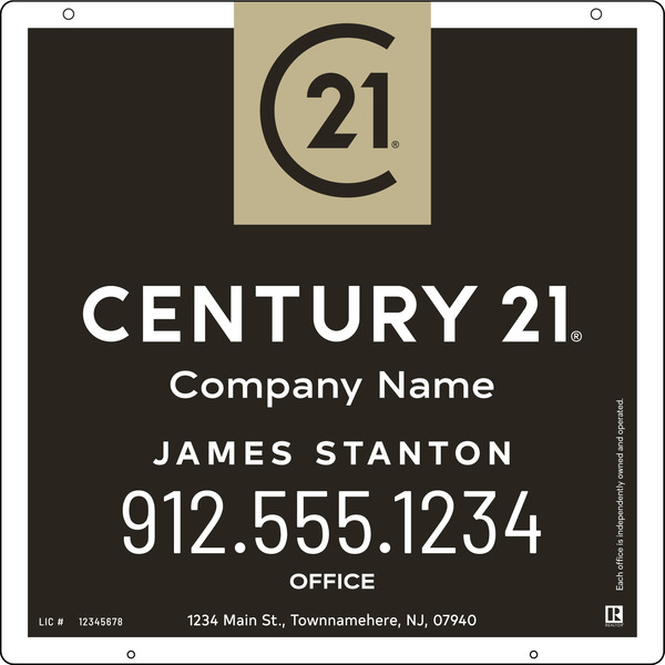 Reflective Hanging Agent Sign Panel, 24"H X 24"W, 3mm Aluminum Composite