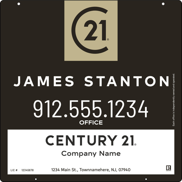 Hanging Agent Centric Sign Panel, 24"H X 24"W, .063 Aluminum