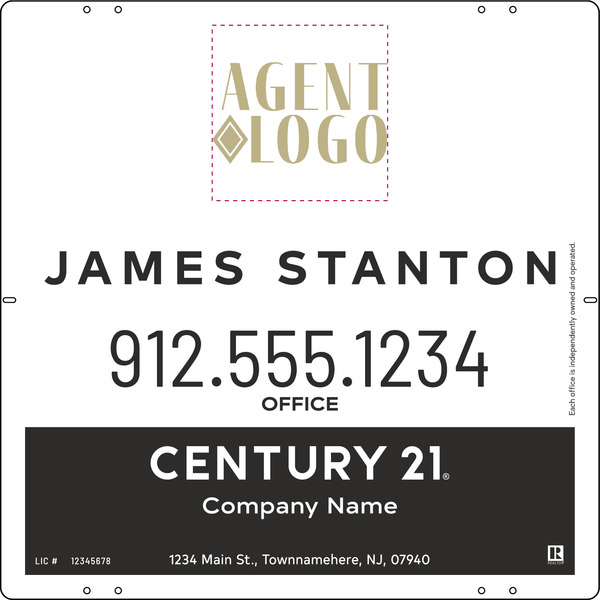 Aluminum Composite Agent Logo Centric Yard Panel 24X24 - C21