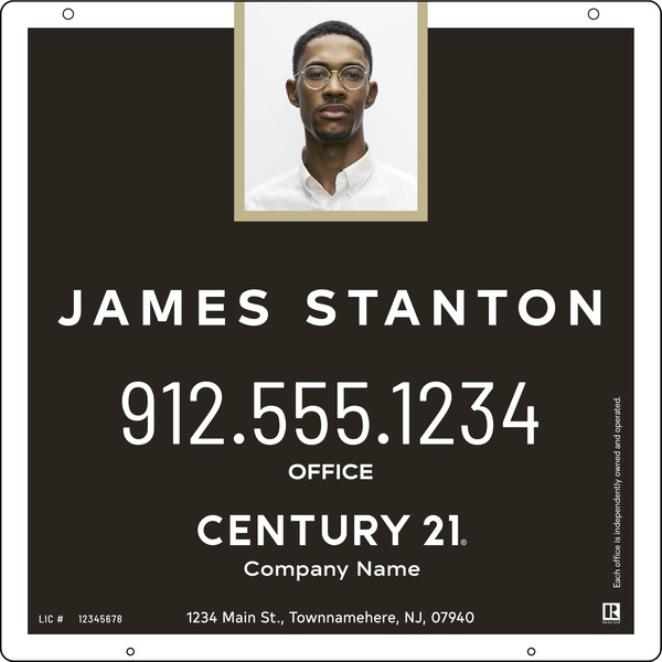 Hanging Agent Photo Centric Sign Panel, 24"H X 24"W, Steel