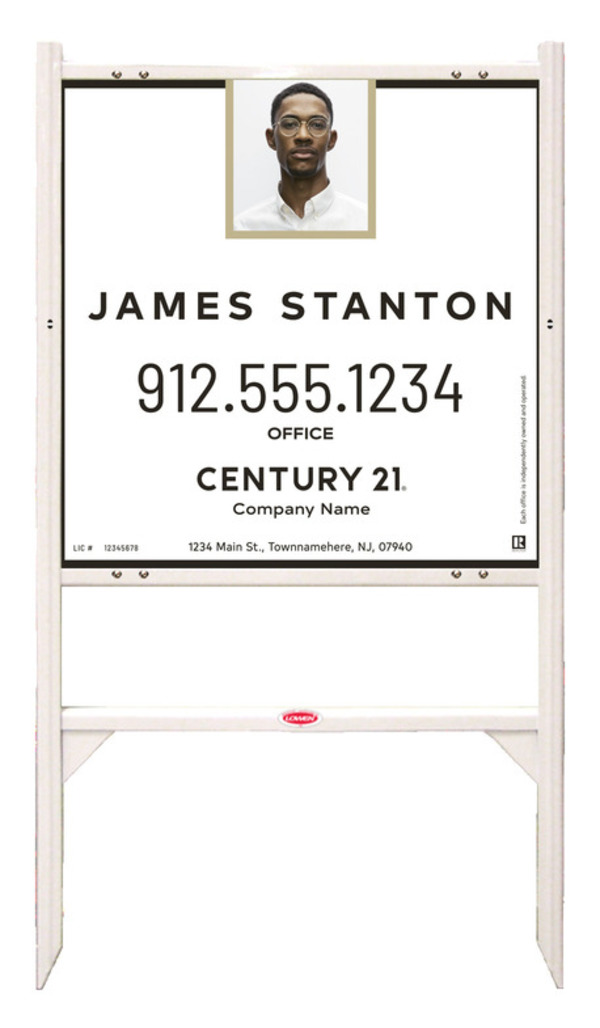 Angle Iron Frame And Agent Photo Centric Sign Panel Unit, 24"H X 24"W, .040 Aluminum