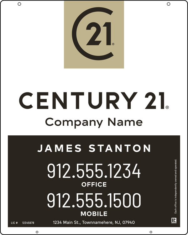 Reflective Agent Hanging Sign Panel, 30"H X 24"W, Steel