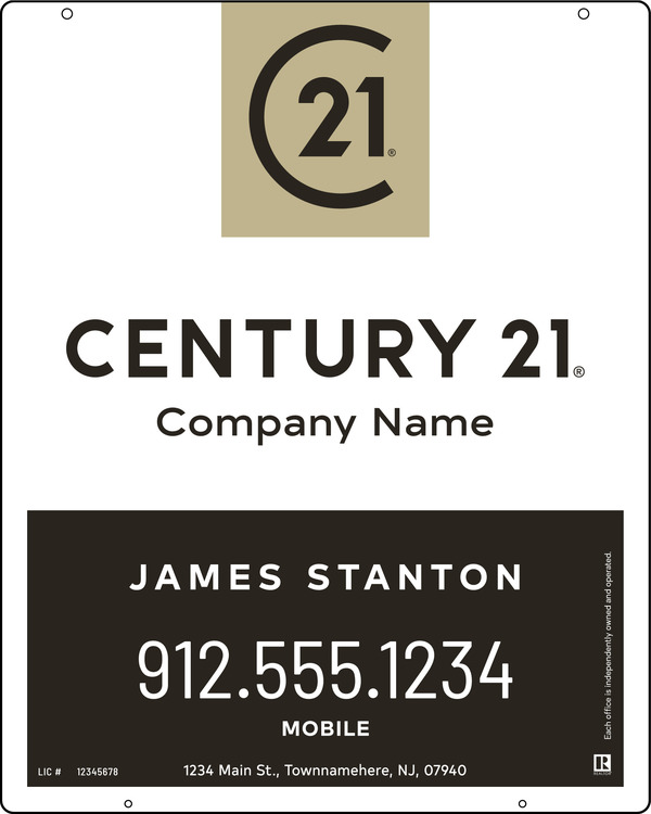 Hanging Agent Sign Panel, 30"H X 24"W, .063 Aluminum