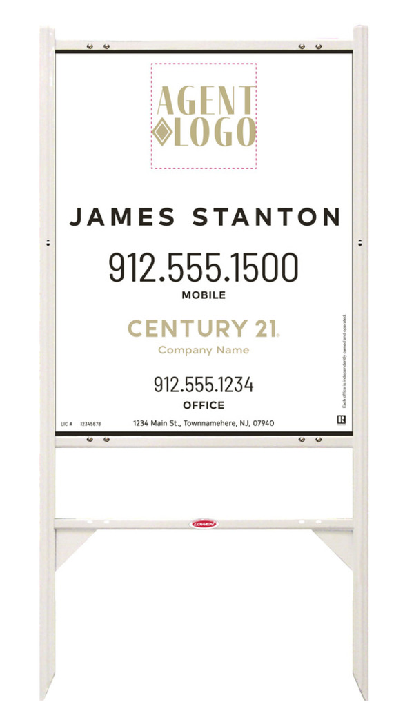 Angle Iron Frame And Agent Logo Centric Sign Panel Unit, 30"H X 24"W
