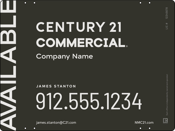 Reflective Commercial Agent Sign Panel, 18"H X 24"W, 3mm Aluminum Composite