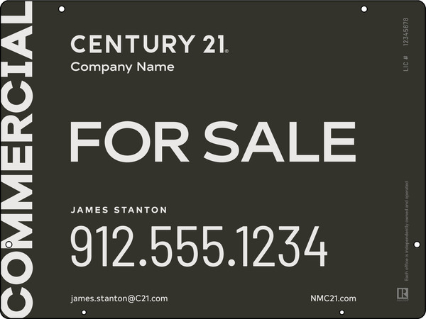 Commercial Agent Hanging Sign Panel, 18"H X 24"W, Aluminum