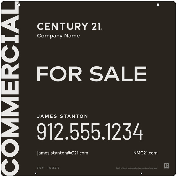 Commercial Agent Hanging Sign Panel, 24"H X 24"W, Aluminum