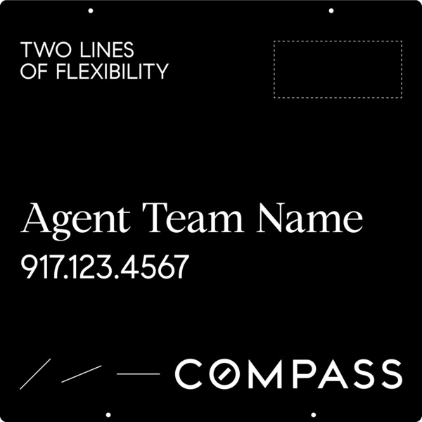 Hanging Agent Name Sign Panel, 30"H X 30"W, Aluminum Composite - Horizontal Logo