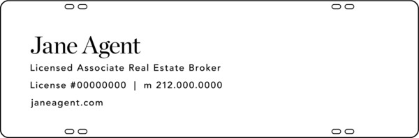 Agent Name Sign Rider, 8"H X 24"W, 3mm Aluminum Composite