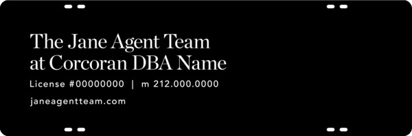 Agent Team Name Sign Rider, 8"H X 24"W, 3mm Aluminum Composite