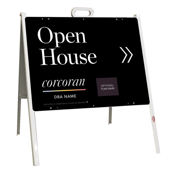 Directional Office Open House W/ Team Logo  A-Frame And Sign Panel Unit, 18"H X 24"W, Steel