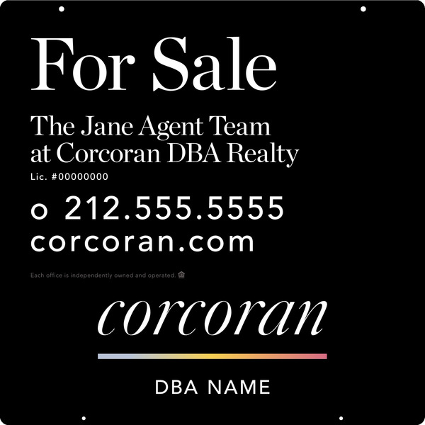 Agent Team Name Hanging Sign Panel, 24"H X 24"W, 3mm Aluminum Composite