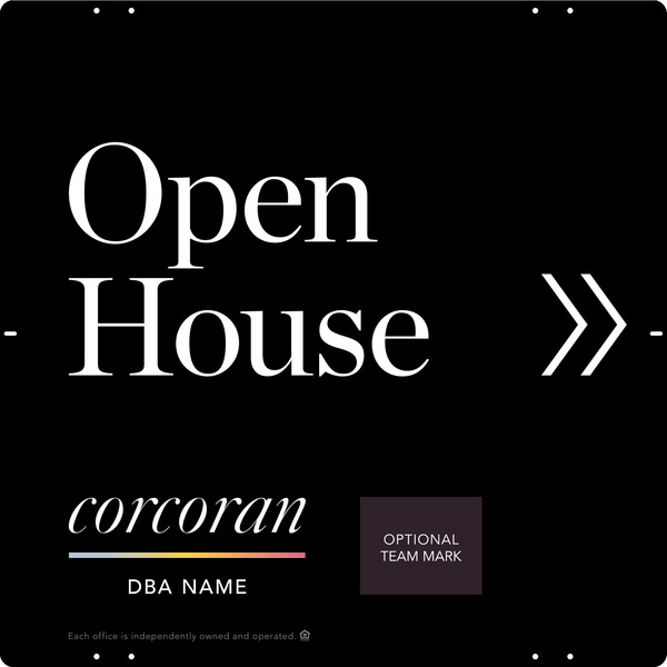 Directional Office Open House W/ Team Logo Sign Panel, 24"H X 24"W, Steel