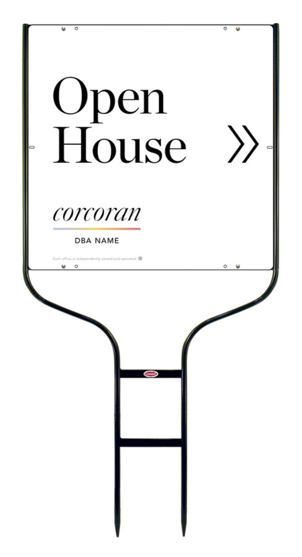Directional Round Rod Frame And Office Open House Sign Panel Unit, 24"H X 24"W,Steel