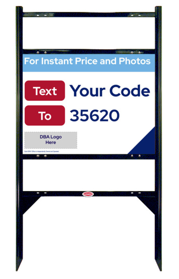 Angle Iron Frame W/ 2 Rider Inserts And For Instant Price Sign Panel Unit, 18"H X 24"W, Steel