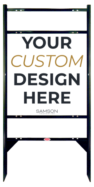 Samson Properties Angle Iron Frame w/ 2 Rider Inserts and Sign Panel Unit, 24"h x 24"w, Steel