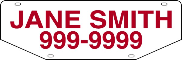 Real Estate Name Sign Rider, 24 GA Steel 6"H X 18"W