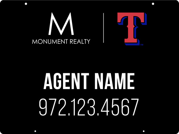 Reflective Hanging Agent Name Sign Panel, 18"H X 24"W, Steel