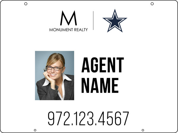 Reflective Hanging Agent Photo Sign Panel, 18"H X 24"W, Steel