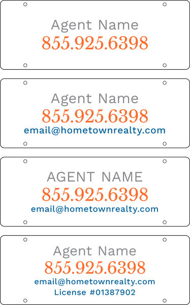 Agent Sign Rider, 8"H X 22"W, Pvc