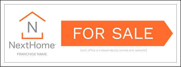 Directional For Sale Sign Panel, 9"H X 24"W, 4mm Corrugated Plastic