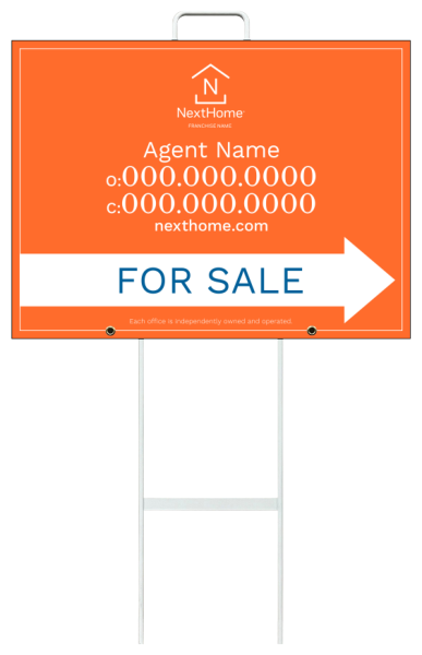 Grab And Go Agent For Sale Sign Panel Unit, 18"H X 24"W, 4mm Corrugated
