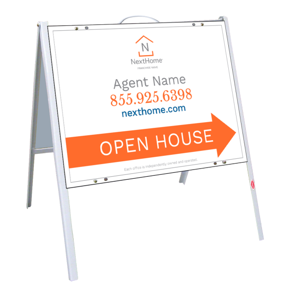 A-Frame And Agent Open House Sign Panel Unit, 18"H X 24"W, .090 Poly