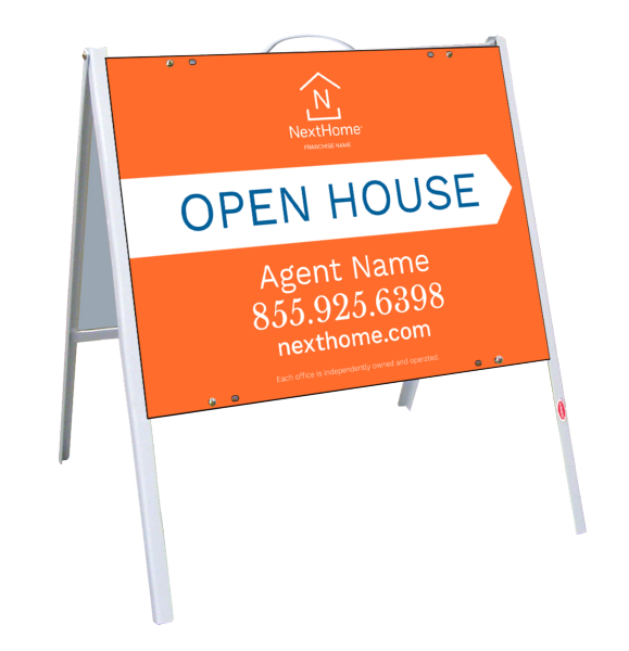 A-Frame And Agent Open House Sign Panel Unit, 18"H X 24"W, .090 Poly