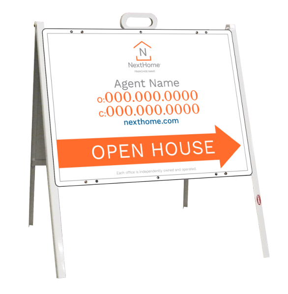 A-Frame And Agent Open House Sign Panel Unit, 18"H X 24"W, Steel