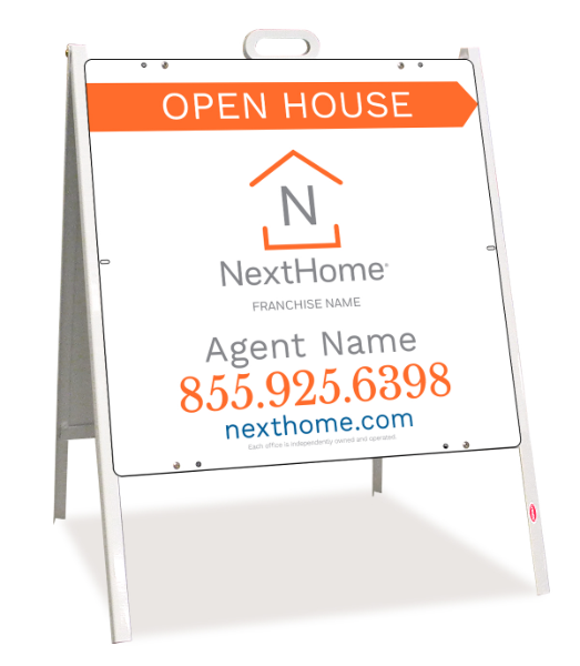 Open House Agent Name A-Frame And Sign Panel Unit, 24"H X 24"W, Steel