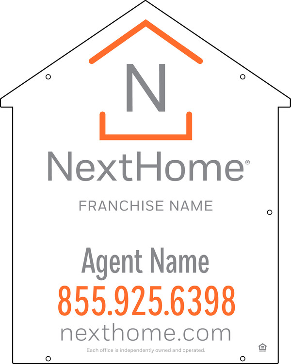 Reflective House Shape Hanging Sign Panel Df, 30"H X 24"W, Pvc