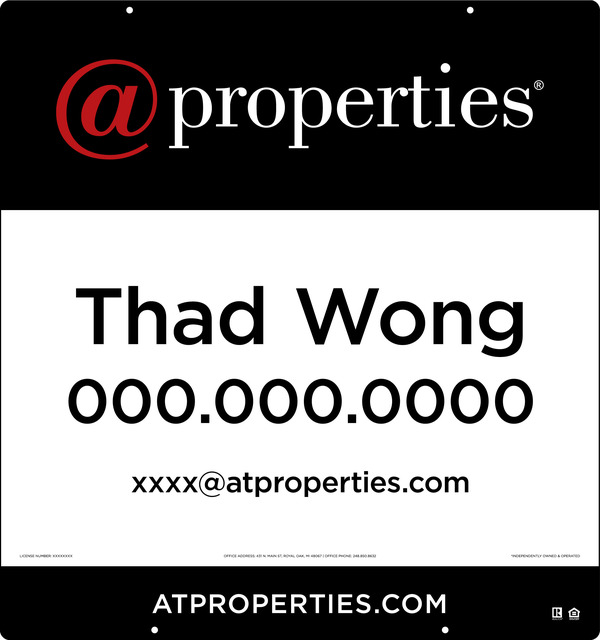 Agent Hanging Sign Panel, 32"H X 30"W, Steel